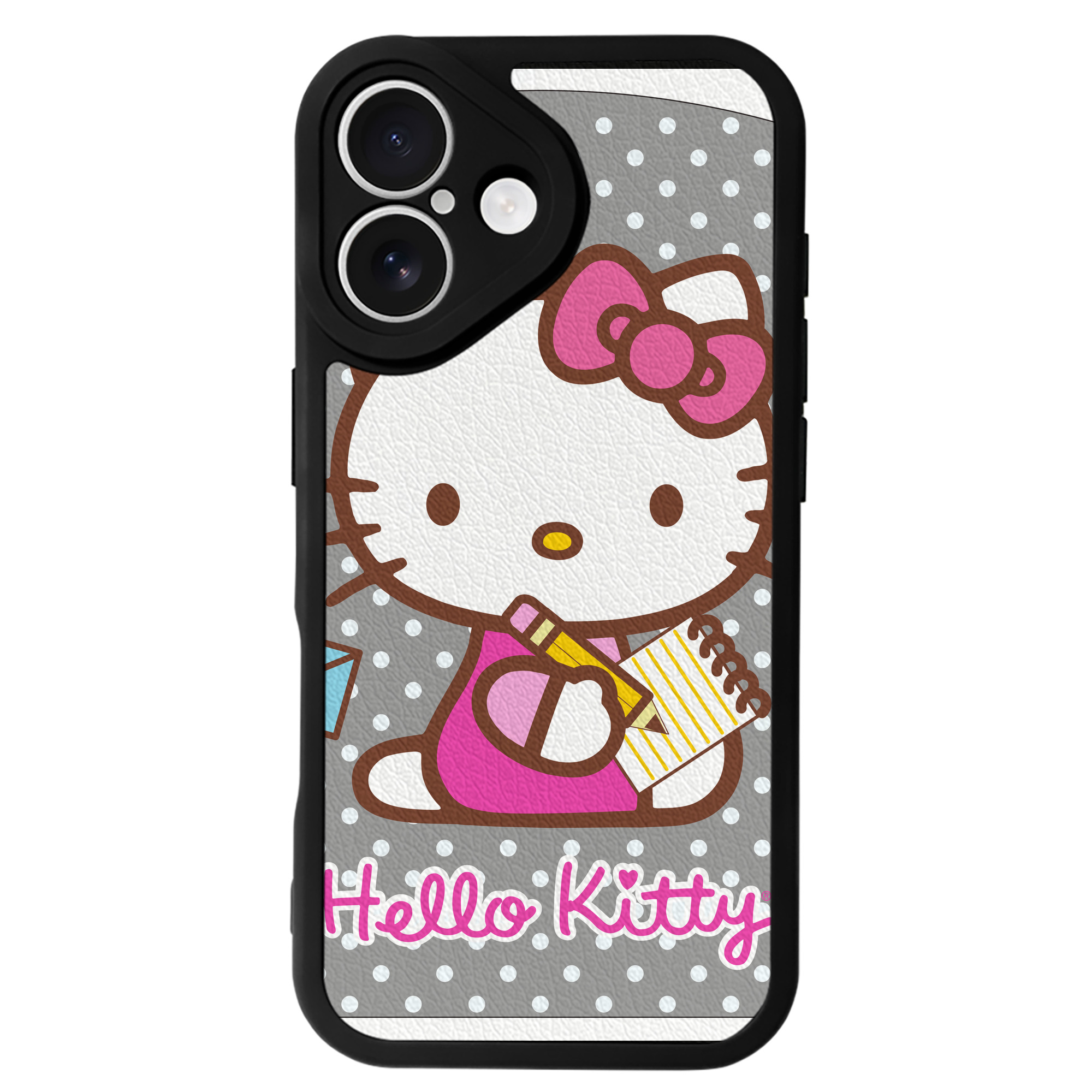 （画像用） Hello Kitty ハローキティ 【iPhone 16シリーズ対応】シリコンスマホケース（レザー調） 材質：シリコン